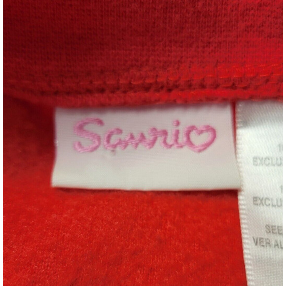 Hello Kitty Fleece Nightgown Adult Womens Medium Red Embroidered Pockets Saniro - Picture 3 of 14